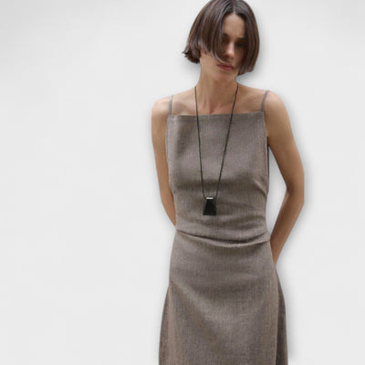 Clara - Vestido Maxi Fluido Hecho de Mezcla de Lino