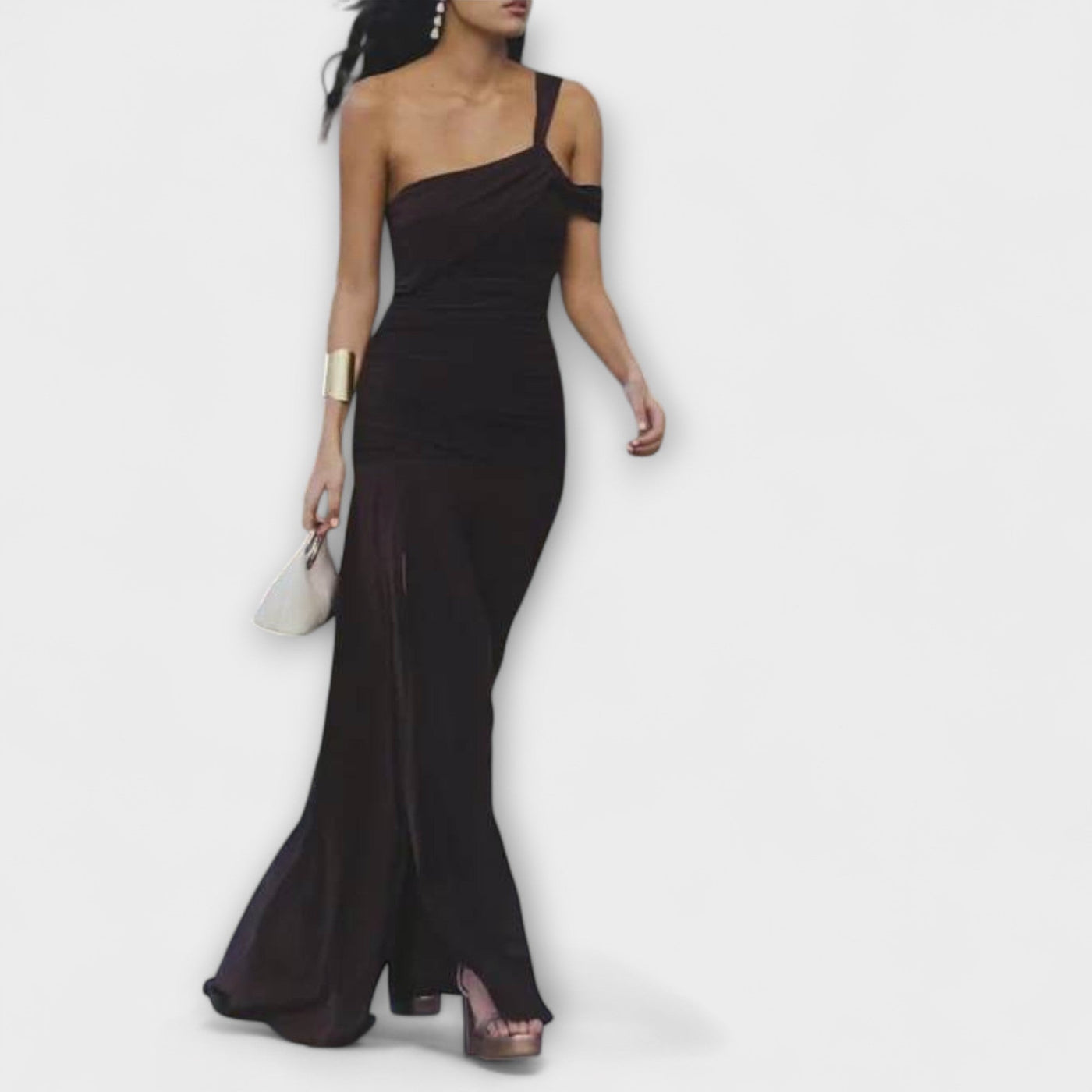 Margot - Vestido Maxi Ajustado Off-Shoulder