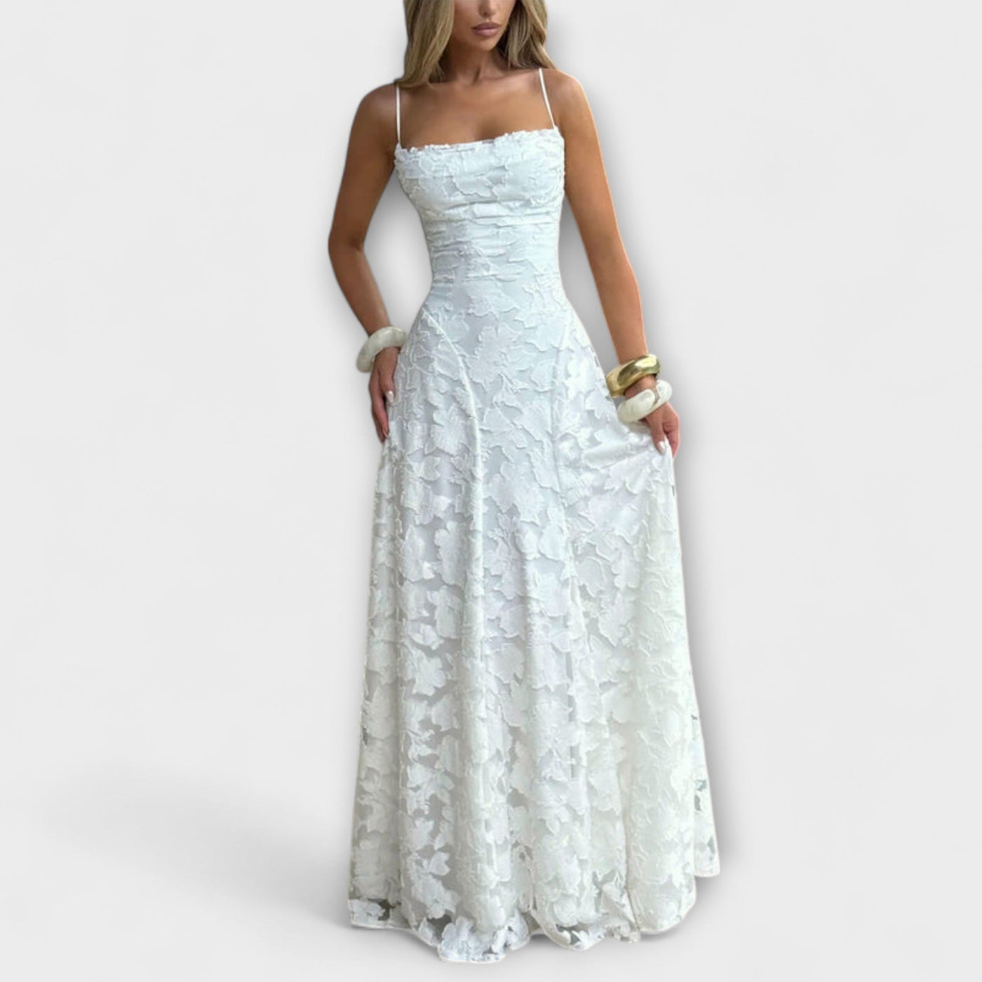 Emberly - Elegante Vestido Maxi de Jacquard