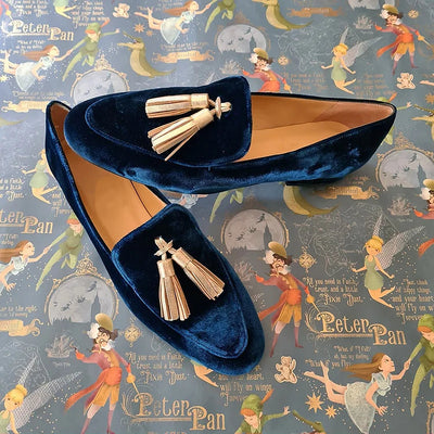 Hannah | Mocasines Elegancia de Medianoche con Borlas Champagne