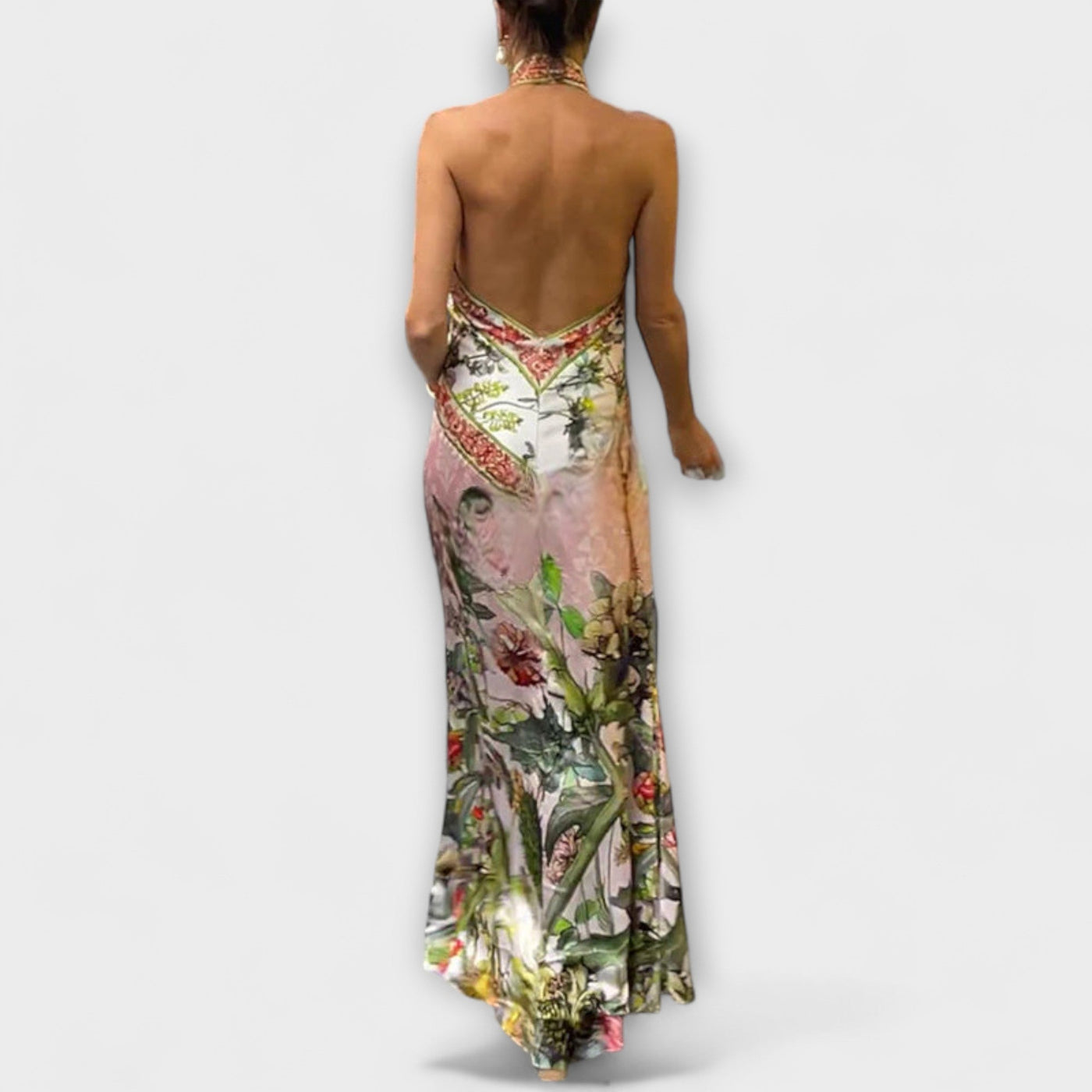Ayla - Vestido Maxi Sin Mangas con Patrón Floral