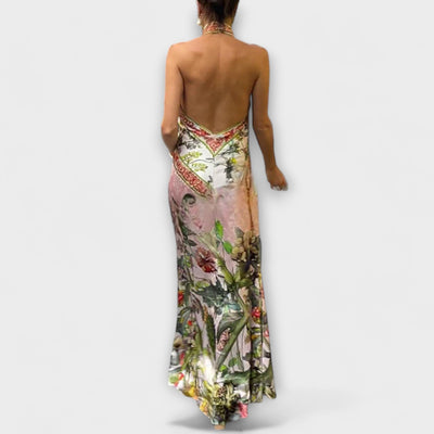 Ayla - Vestido Maxi Sin Mangas con Patrón Floral