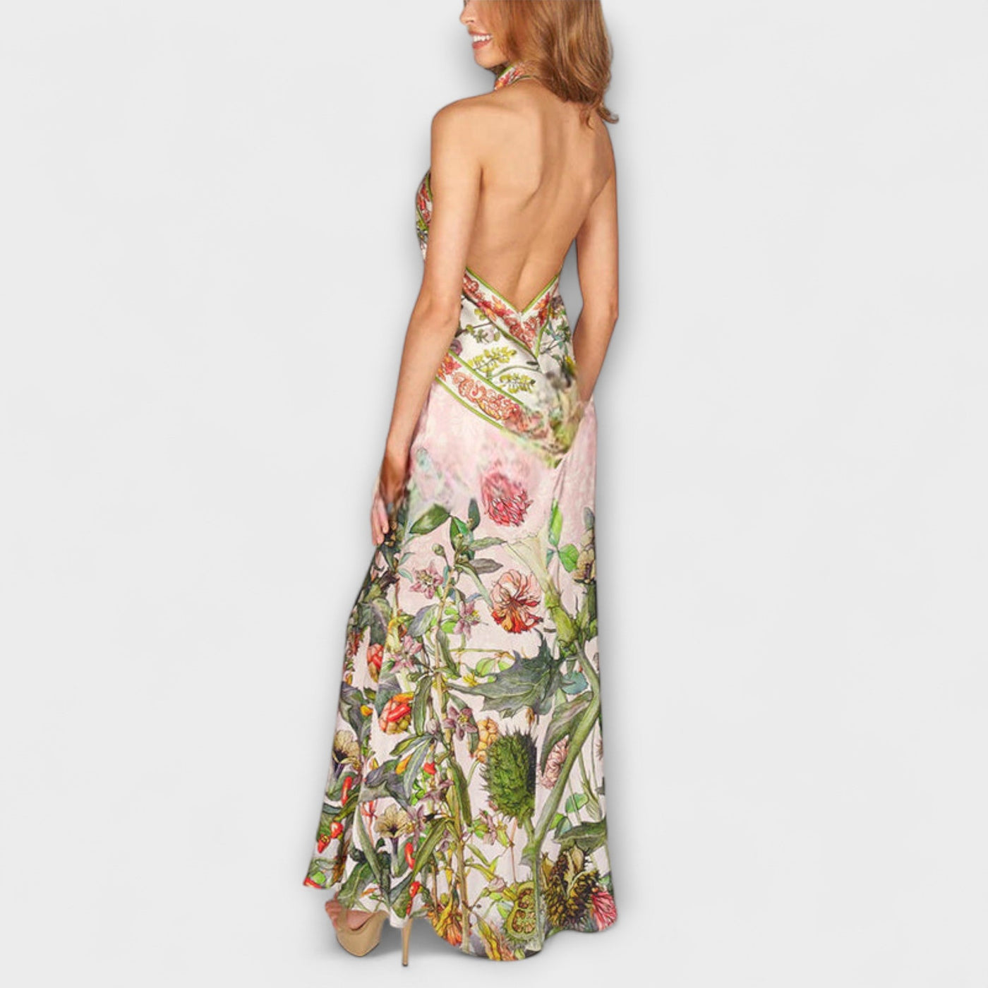 Ayla - Vestido Maxi Sin Mangas con Patrón Floral