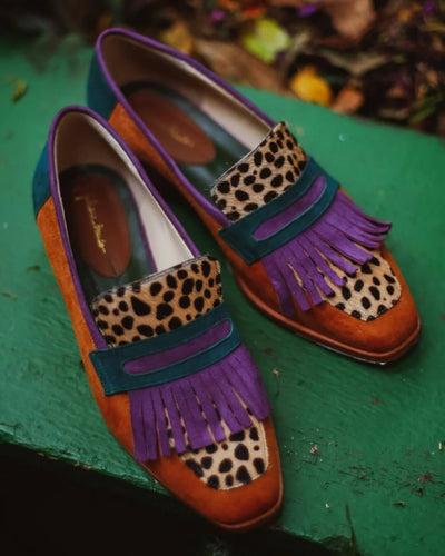 Hallie | Mocasín con Flecos y Estampado Animal