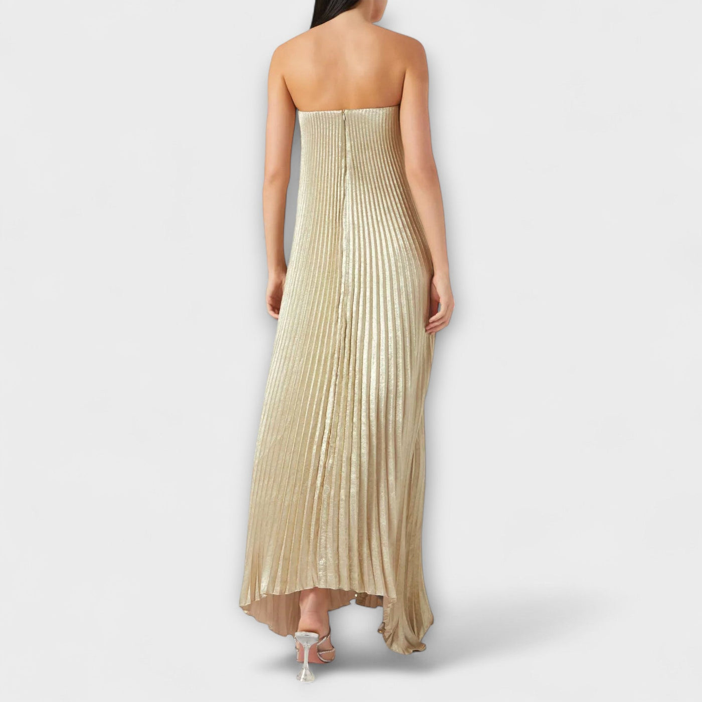 Michelle - Vestido Maxi Sweetheart en Floral Naranja