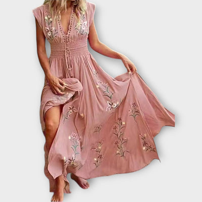 Felizia – Vestido Boho con Bordado Encantador