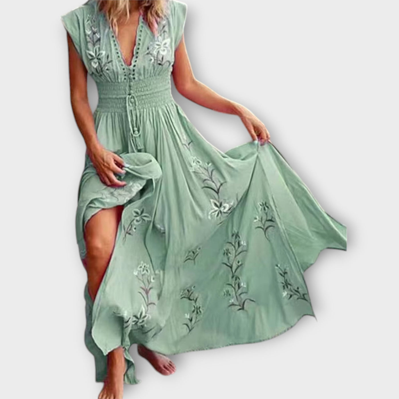 Felizia – Vestido Boho con Bordado Encantador