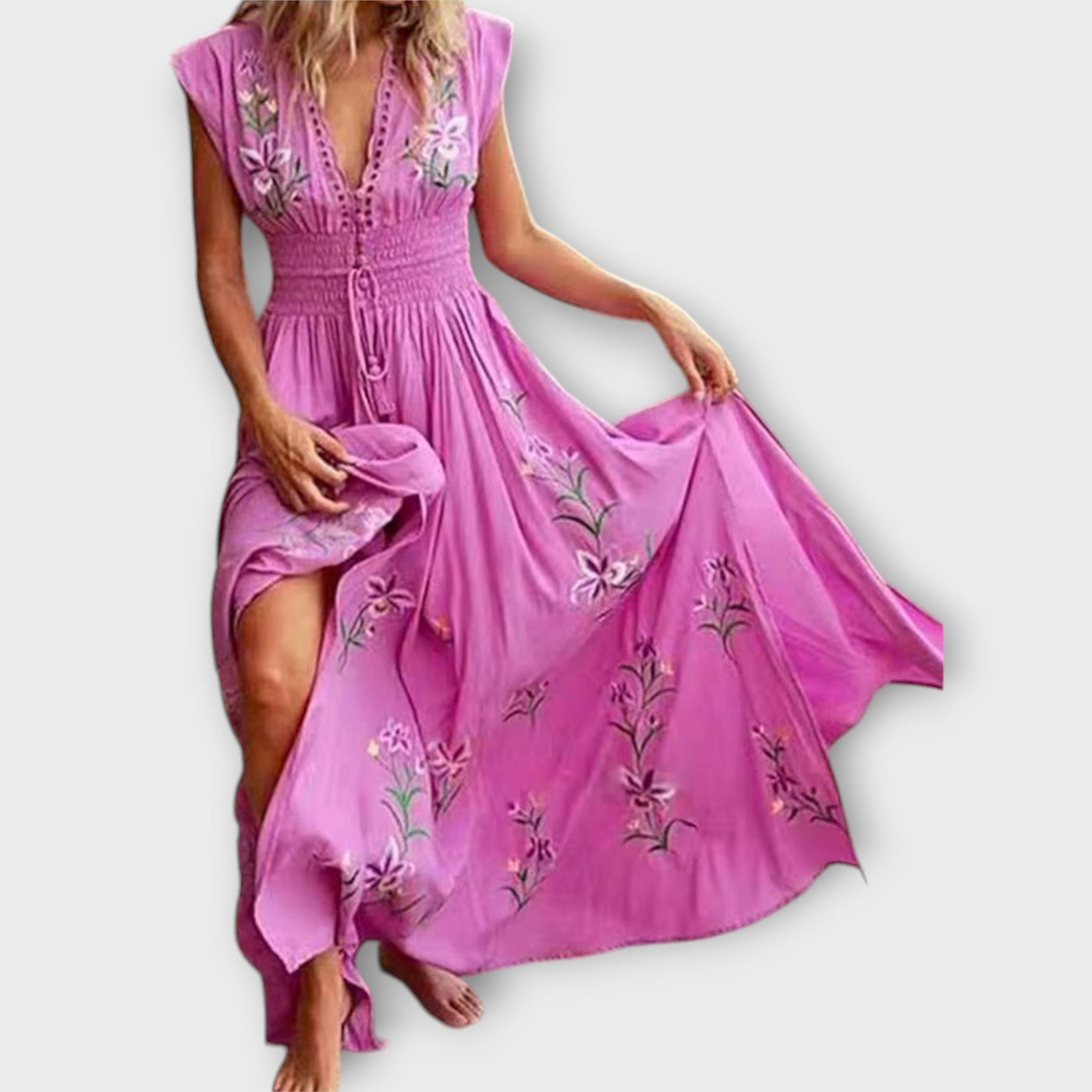 Felizia – Vestido Boho con Bordado Encantador