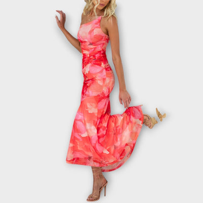 Pia - Vestido Maxi con Fruncido Asimétrico