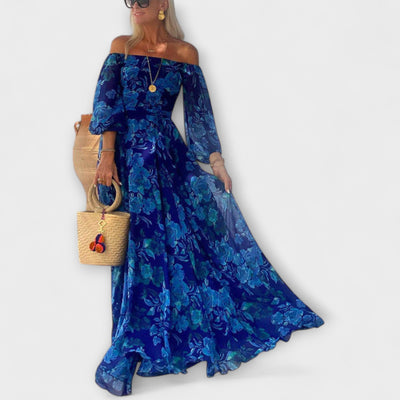 Juniper - Vestido Maxi Floral Off-Shoulder para Vacaciones