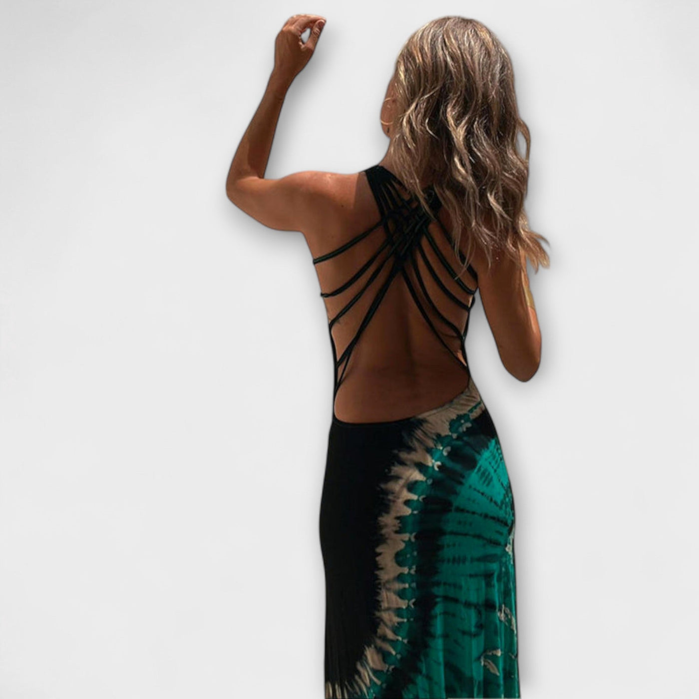 Livia - Vestido Maxi con Tie-Dye de Cielo Estrellado