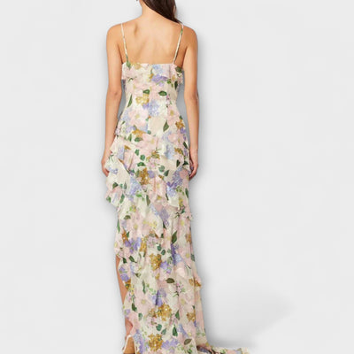 Indie - Vestido con Volantes y Estampado de Tiras