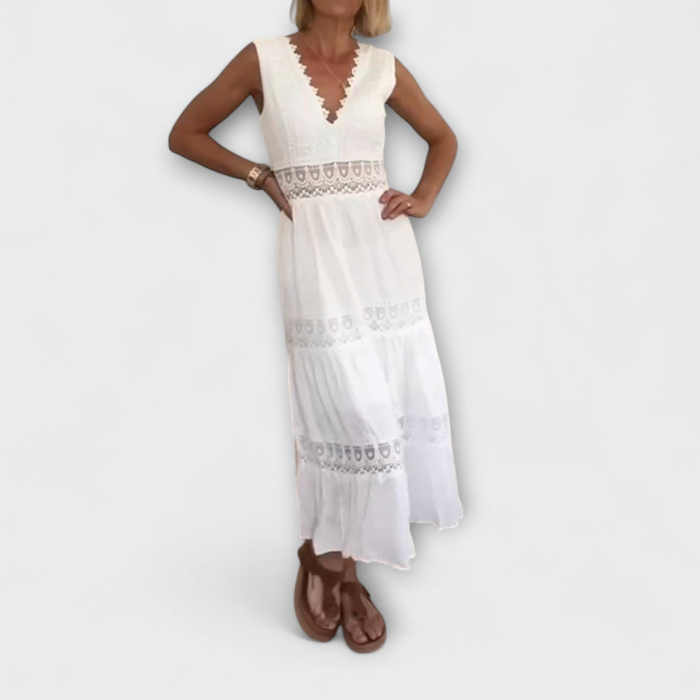 Aurélie - Elegante Vestido de Encaje con Escote en V