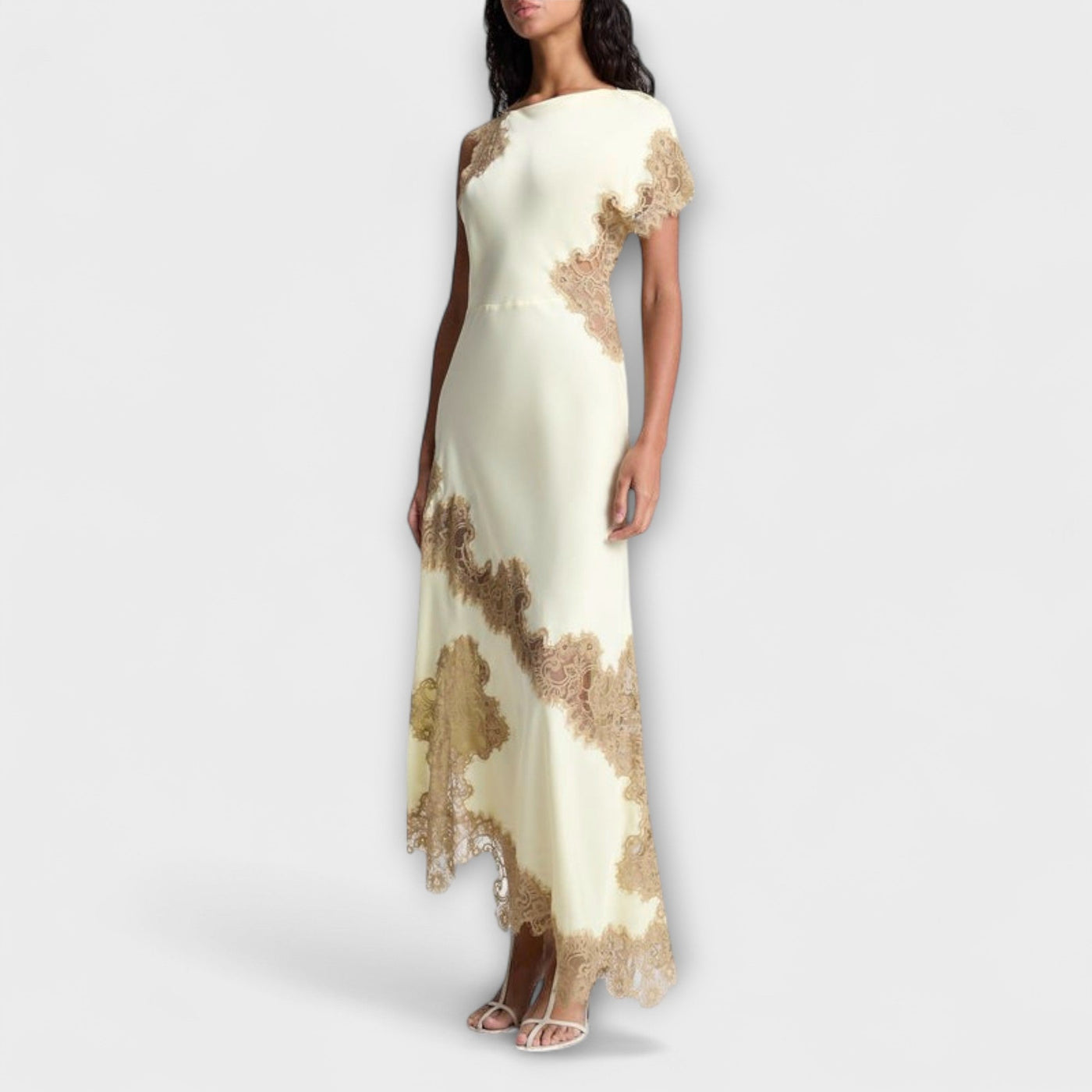 Margaret - Vestido Maxi con Acentos de Satén y Encaje