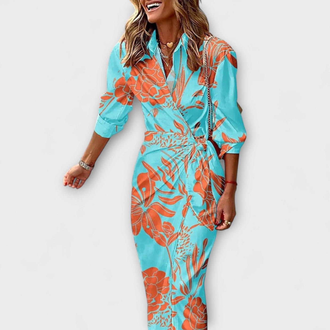 Clarissa - Vestido Camisero Midi a Rayas