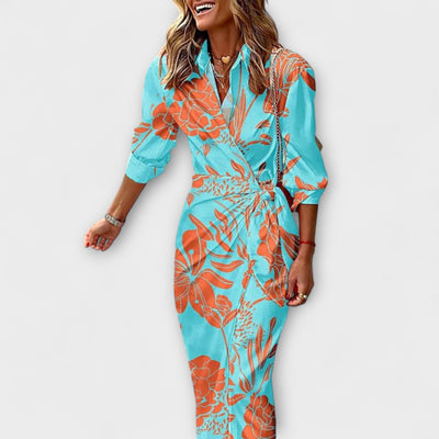 Clarissa - Vestido Camisero Midi a Rayas