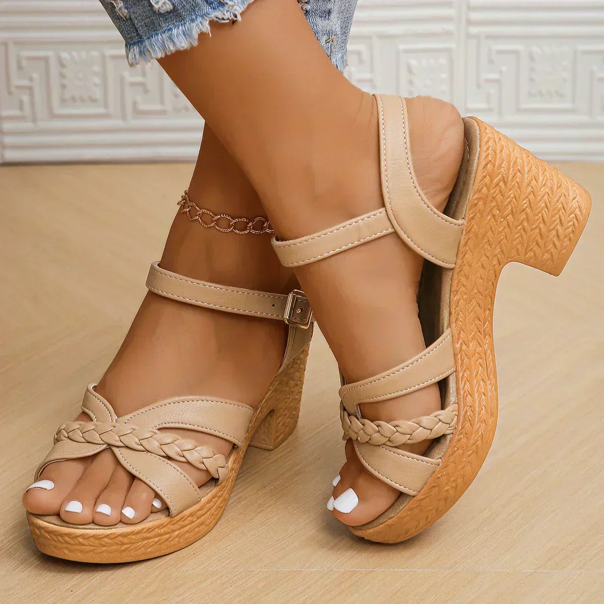 MELODIE | Sandalias de Plataforma con Correa Trenzada