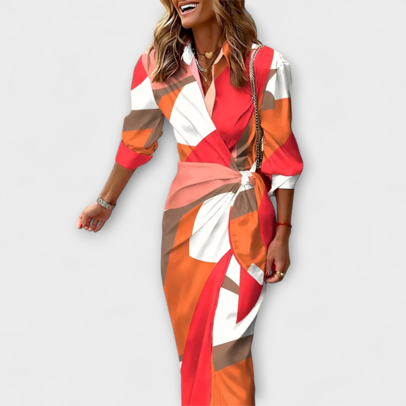 Clarissa - Vestido Camisero Midi a Rayas