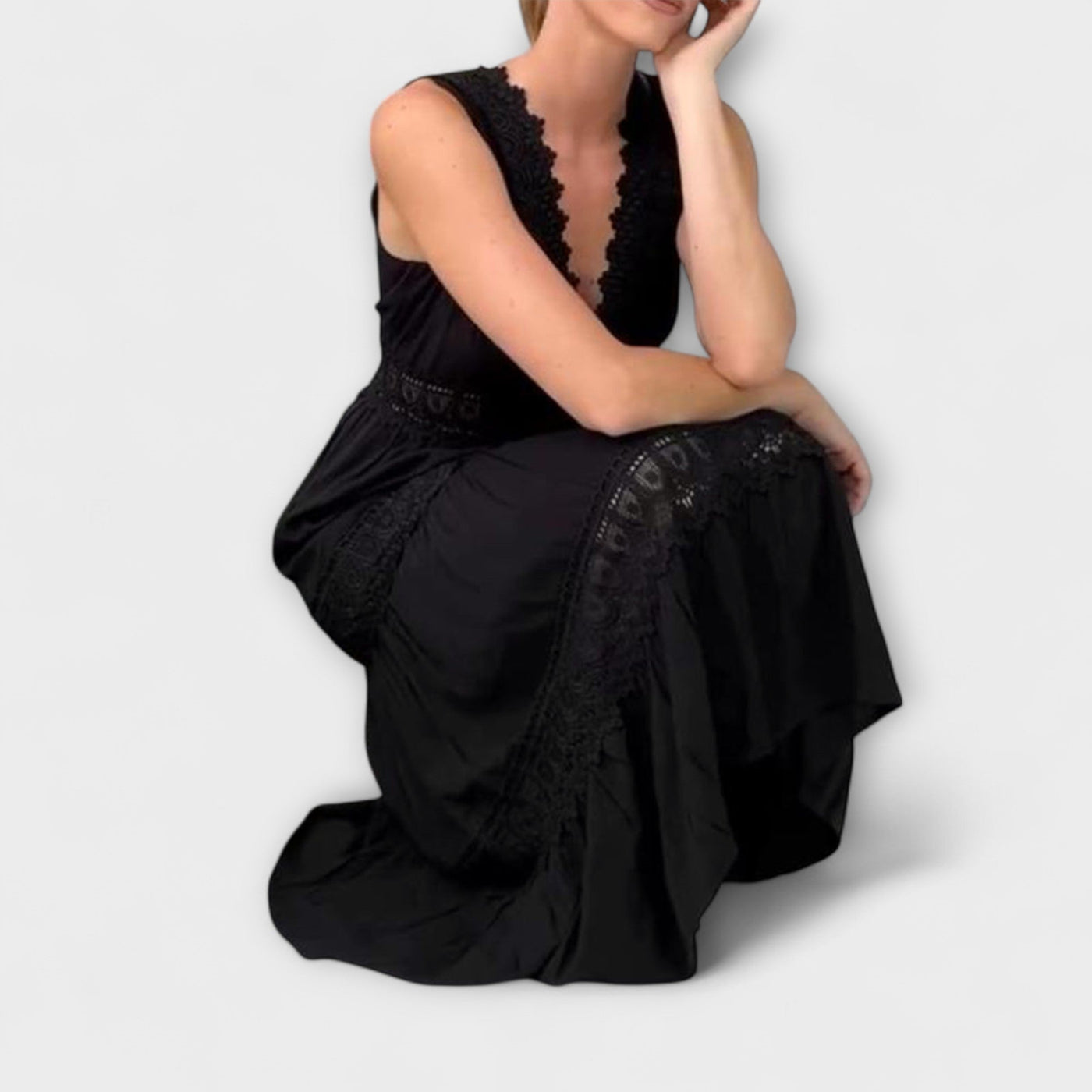 Aurélie - Elegante Vestido de Encaje con Escote en V