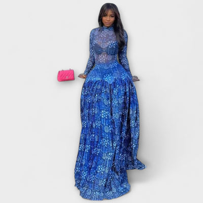 Mia - Vestido Maxi con Diseño de Malla de Lirio