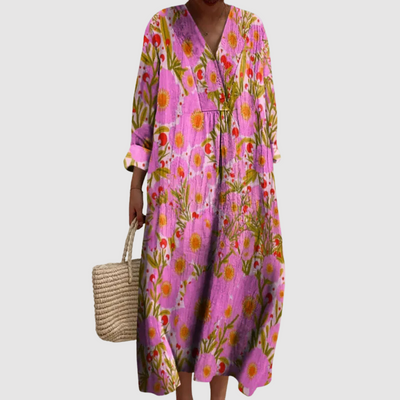 Daisy-May | Vestido Floral Largo Sunset Bloom