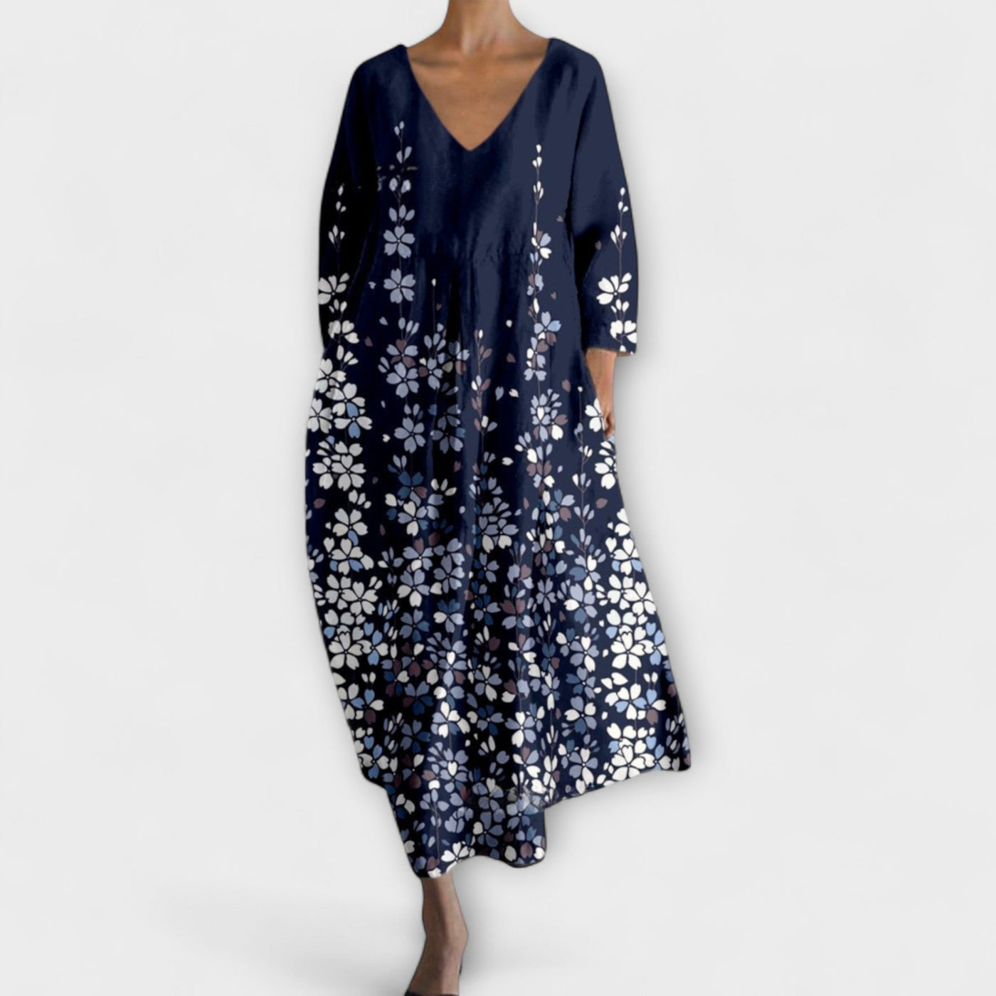 Fiona - Vestido Largo y Colorido con Escote en V