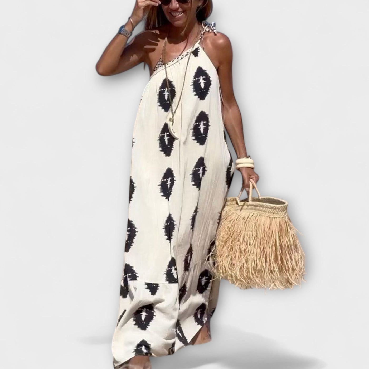 Isla - Vestido Maxi de Un Hombro con Vibras Soleadas