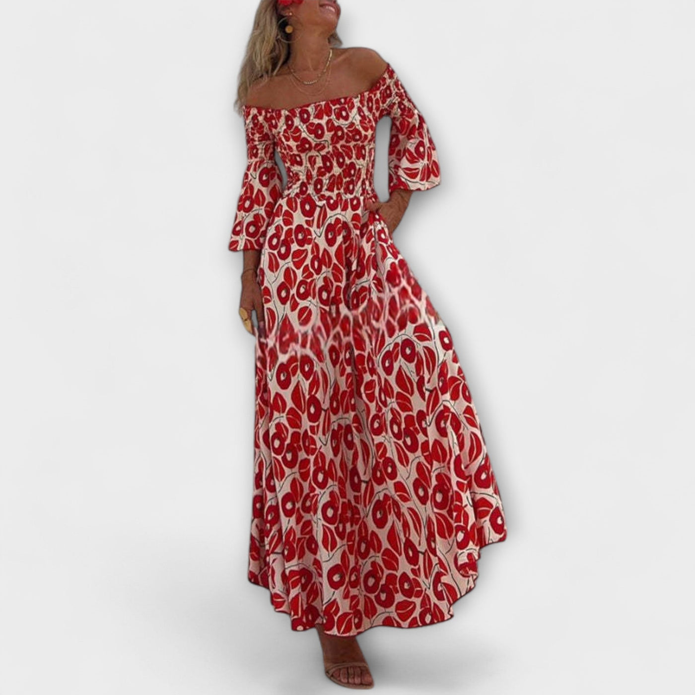 Sienna - Vestido Maxi Off-Shoulder Listo para Vacaciones