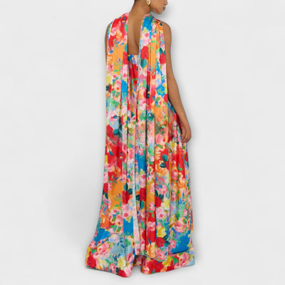 Harlow - Vestido Maxi Floral con Hombros Descubiertos