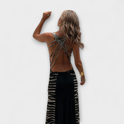 Livia - Vestido Maxi con Tie-Dye de Cielo Estrellado