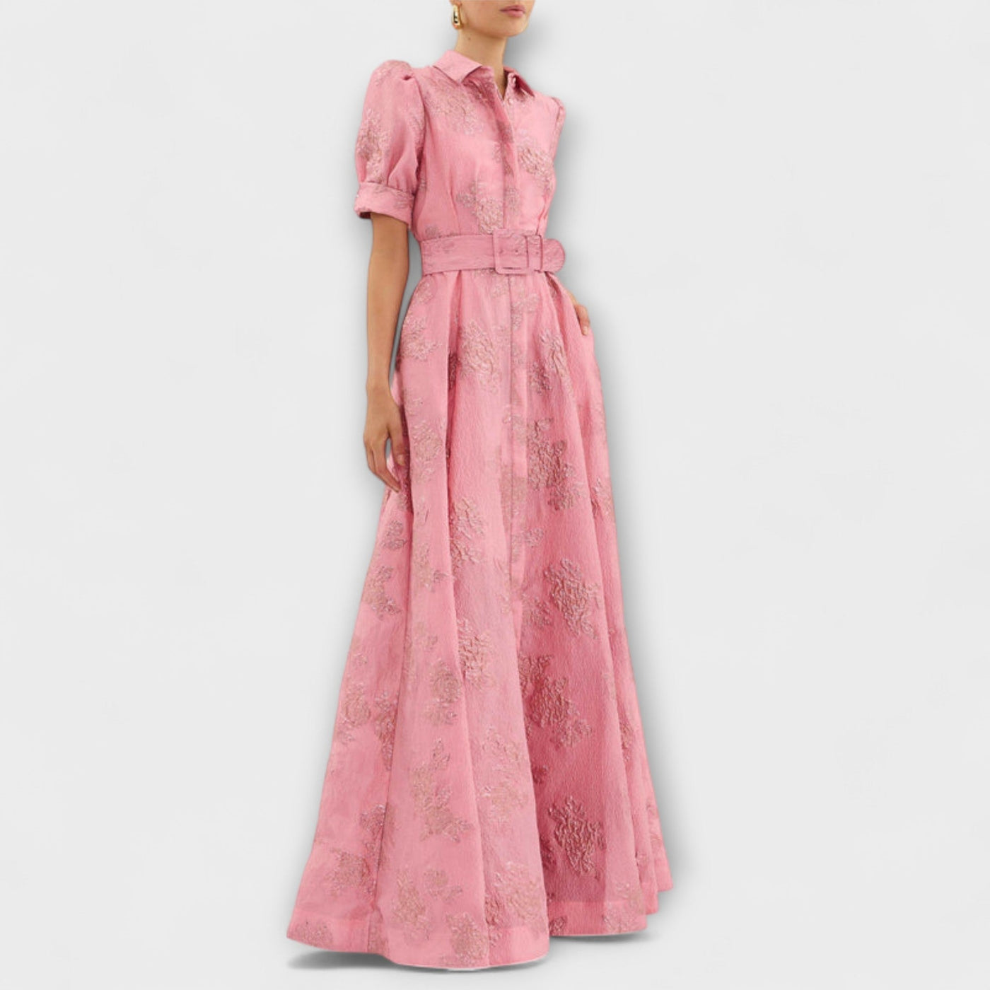 Anabella - Vestido con Mangas Cortas Abullonadas