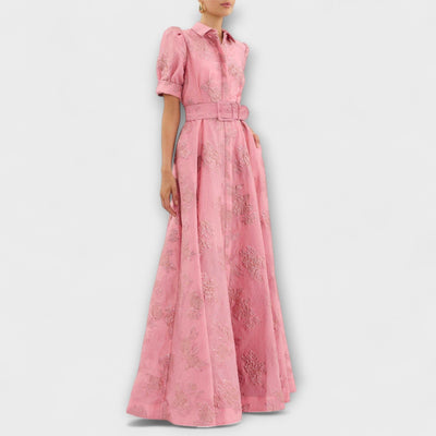 Anabella - Vestido con Mangas Cortas Abullonadas