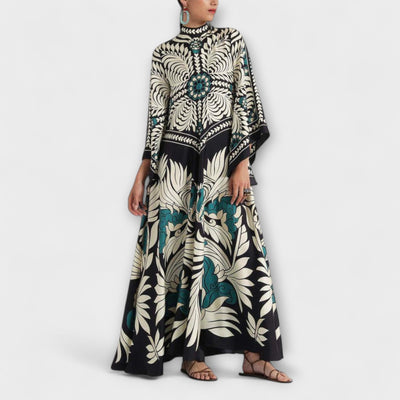 Giselle - Vestido Maxi Fluido con Estampado Floral Elegante