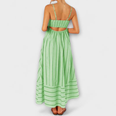 Svea - Vestido Maxi en Flor Desnuda